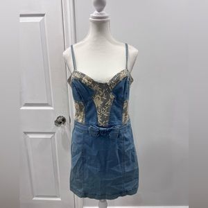 Zara Denim and Lace Dress